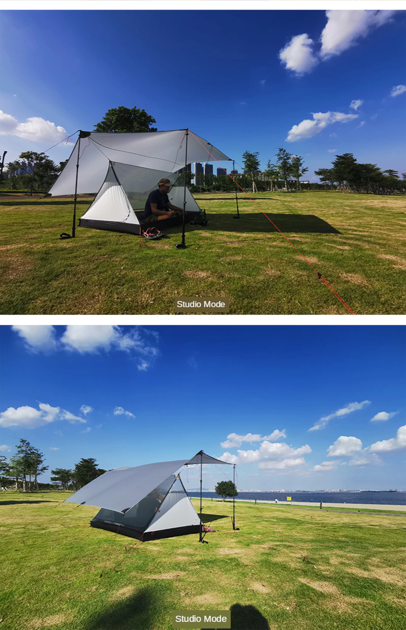Cheap Goat Tents 3F UL GEAR Shanjing 20D 2 Person 3 Season Ultralight  Outdoor Camping Tent  Professional  Silnylon Rodless Multifunction Tent Tents 